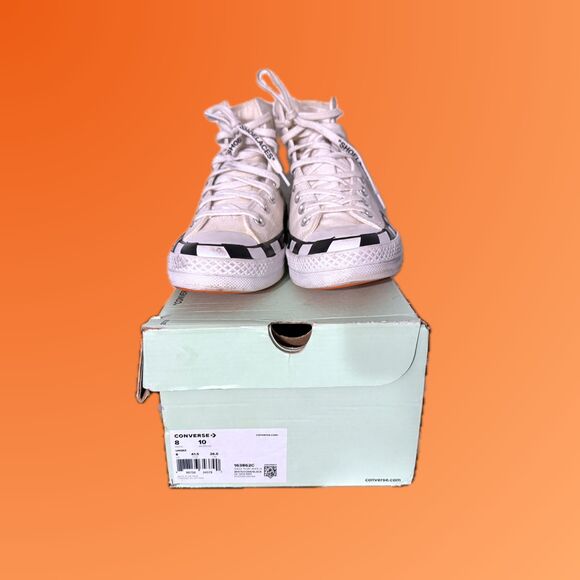 Size 8 - Off-White Converse Chuck Taylor All-Star '70 Hi White Black Orange 2018 - Picture 3 of 9